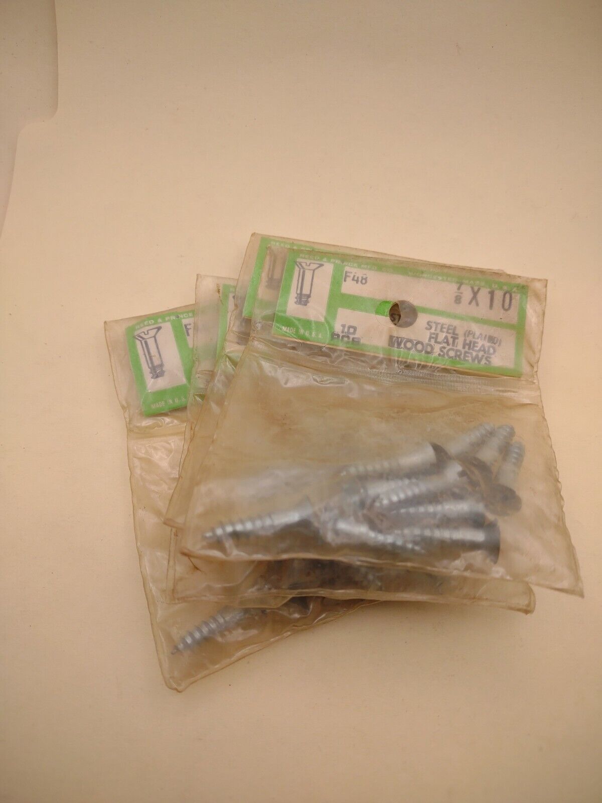 #10 x 5/8" Slotted Flat Head Reed & Prince Wood Screws (40pcs) NOS Lot RP038