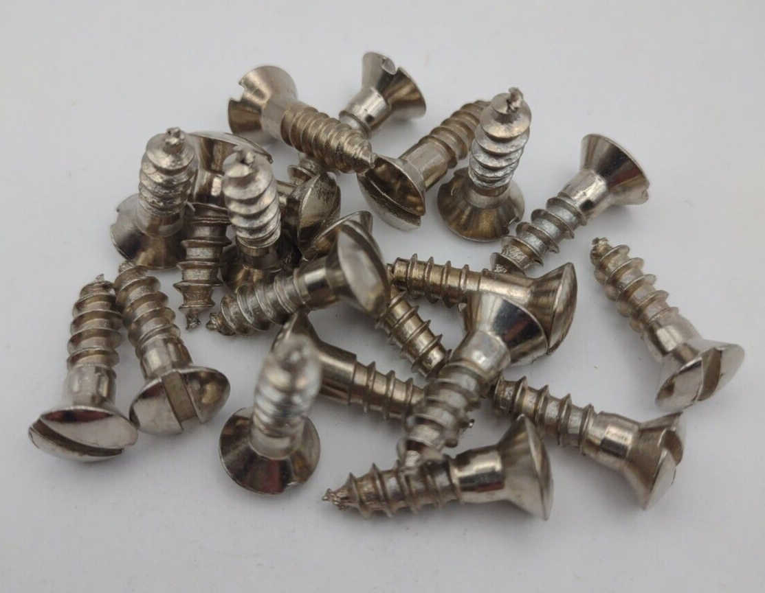 #10 x 3/4" Nickel Plated Oval Head Slotted Steel Wood Screws (20) Packs #csp18