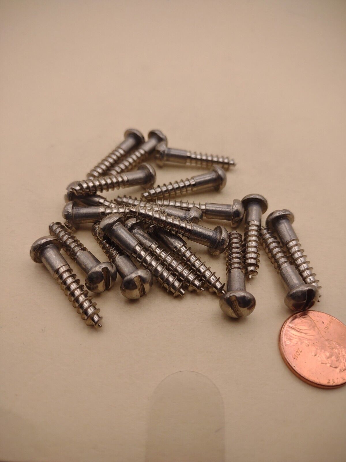 #10 x 1" 18-8 Stainless Round Head Slotted Marine Wood Screws (20) pack SSWS44b