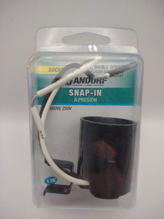 Jandorf SNAP-IN Phenolic Medium Base (E26) Double-Spring Clip SOCKET 60541 E43