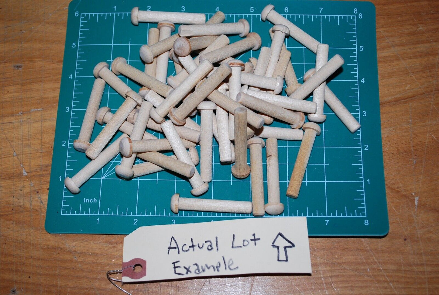 5/16" Tenon x 2-1/8" Unfinished Hardwood Toy Axle Peg 50pc Packs Lot #TA05