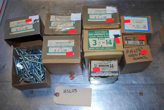 Huge 25lb Steel #14  #16 Wood Screws Assort Sizes Lot Unlisted Inventory - HSL03