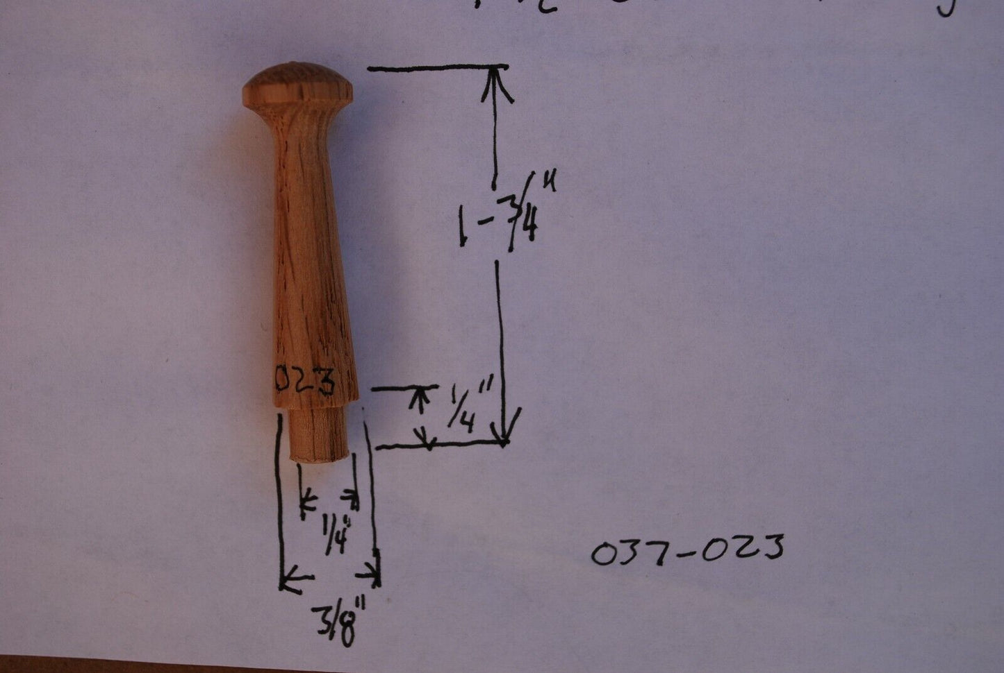1-1/2" Unfinished Mini Oak Shaker Pegs - coat rack peg 25pc Packs Lot SP09
