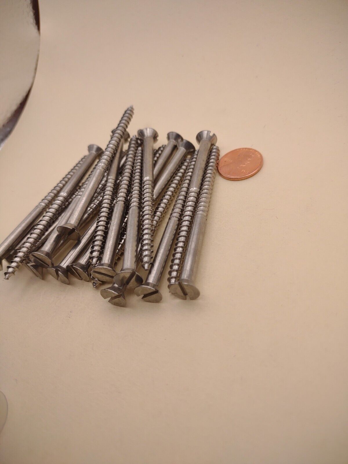 #10 x 3" 18-8 Stainless Flat Head Slotted Marine Wood Screws (20) pack SSWS22