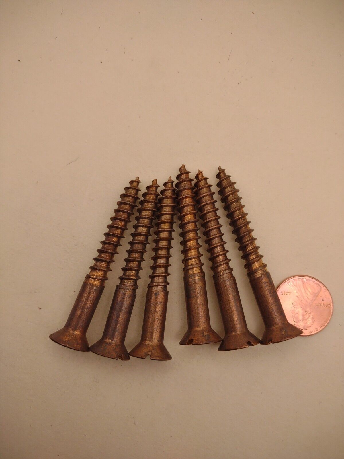 #16 x 2-1/4" Silicon Bronze Flat Head Slotted Marine Wood Screws (6) pack SBWS24