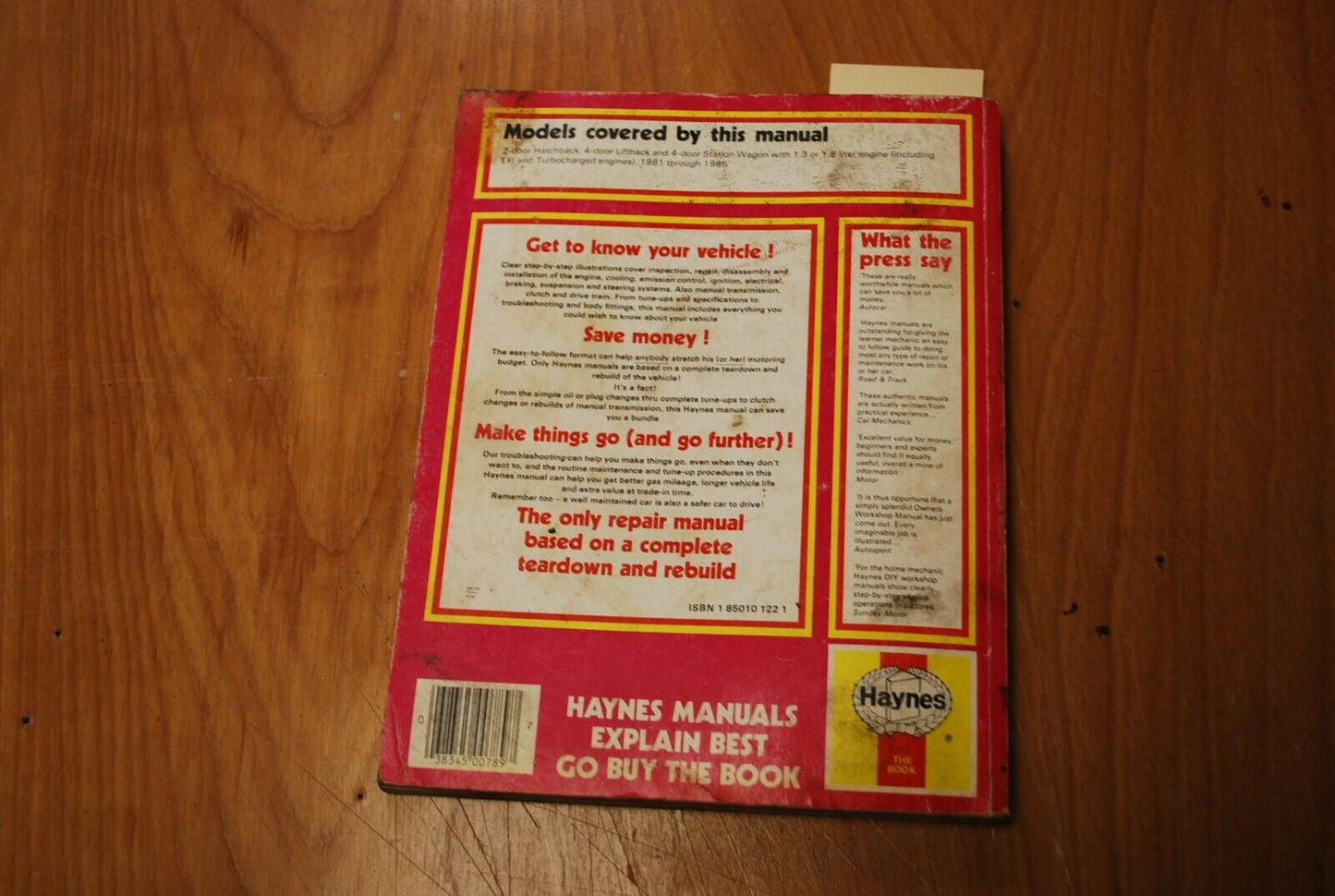 Haynes Repair Manual Guide Ford Mercury Escort Lynx 1981-1985 - B049