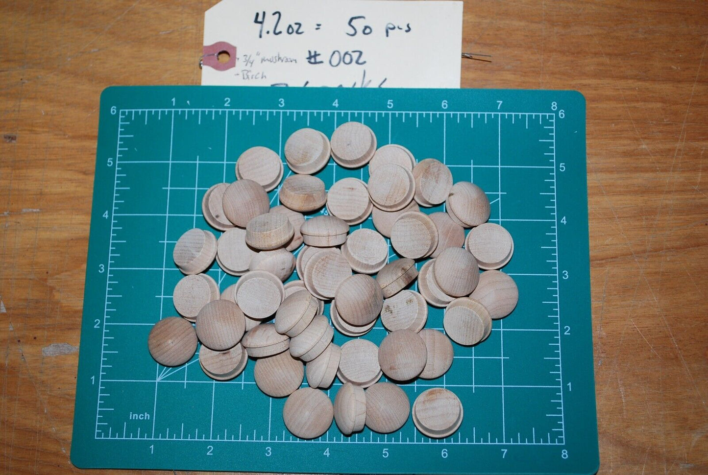 3/4" Mushroom Top Birch Wood Plugs 50pc Packs - PL17