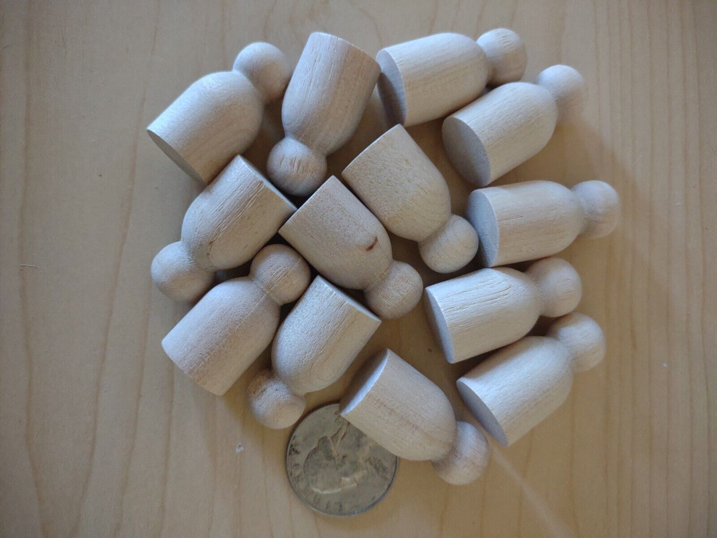 1-1/4" Unfinished Wooden Toy Doll People 12pc Packs Lot #TP03