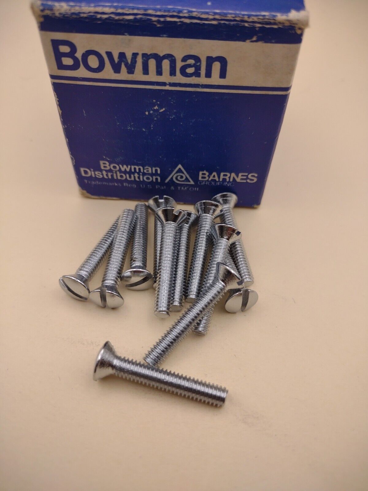8-32 x 1" Oval Head Slotted Chrome Brass Machine Screws (12 pack) NOS CBMS17