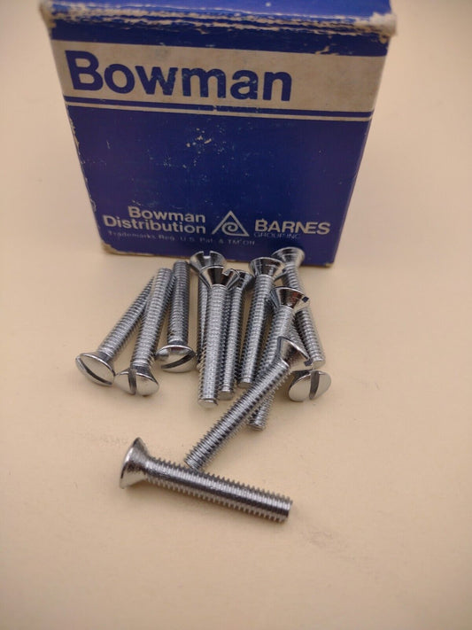 8-32 x 1" Oval Head Slotted Chrome Brass Machine Screws (12 pack) NOS CBMS17