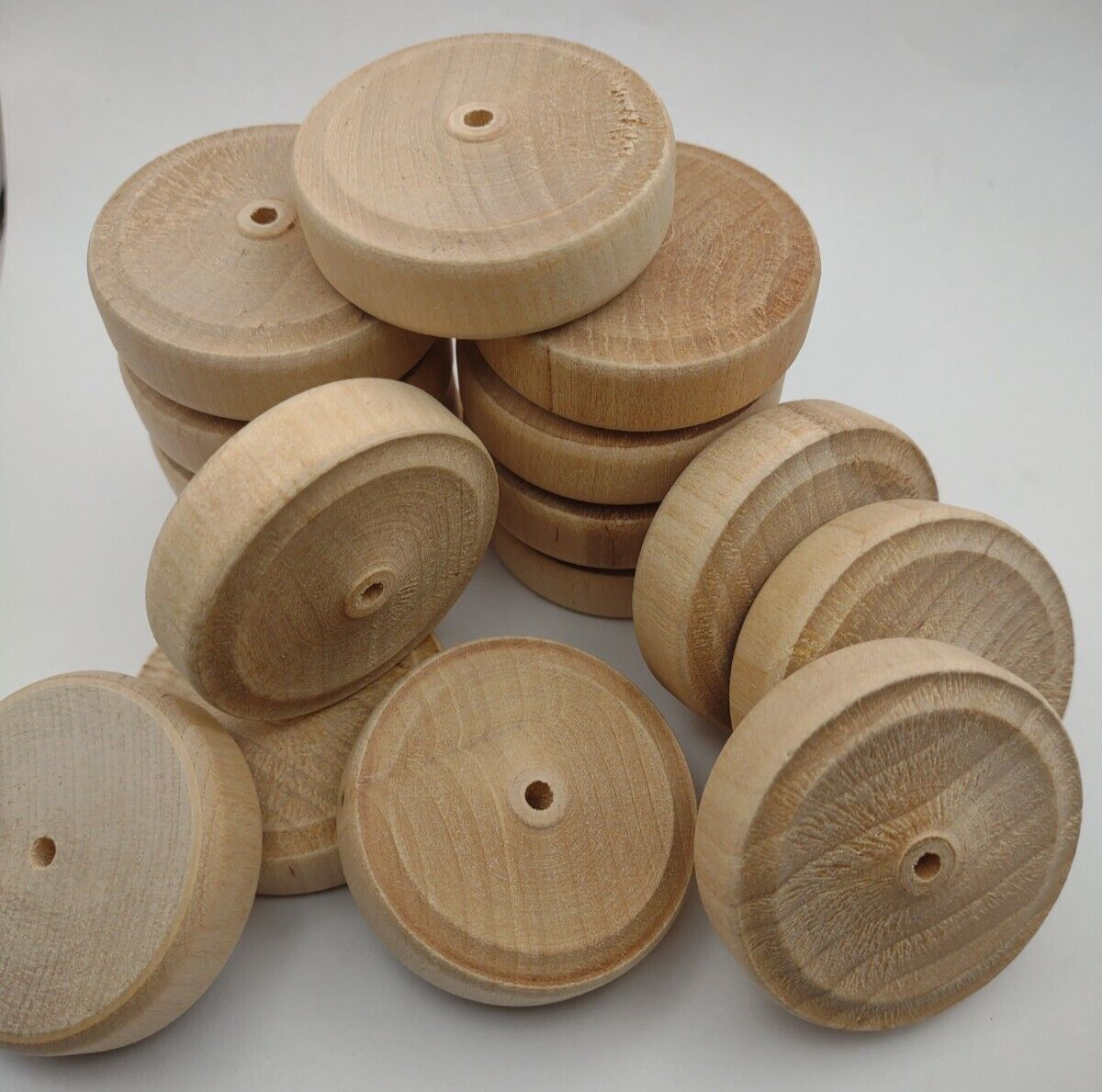 1-13/16" x 1/2" x 1/8" Unfinished Wooden Toy Train Wheel 16pc Packs Lot #TW12