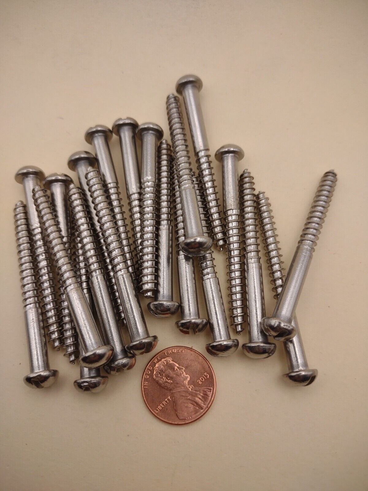 #10 x 2" 18-8 Stainless Round Head Slotted Marine Wood Screws (20) pack SSWS54
