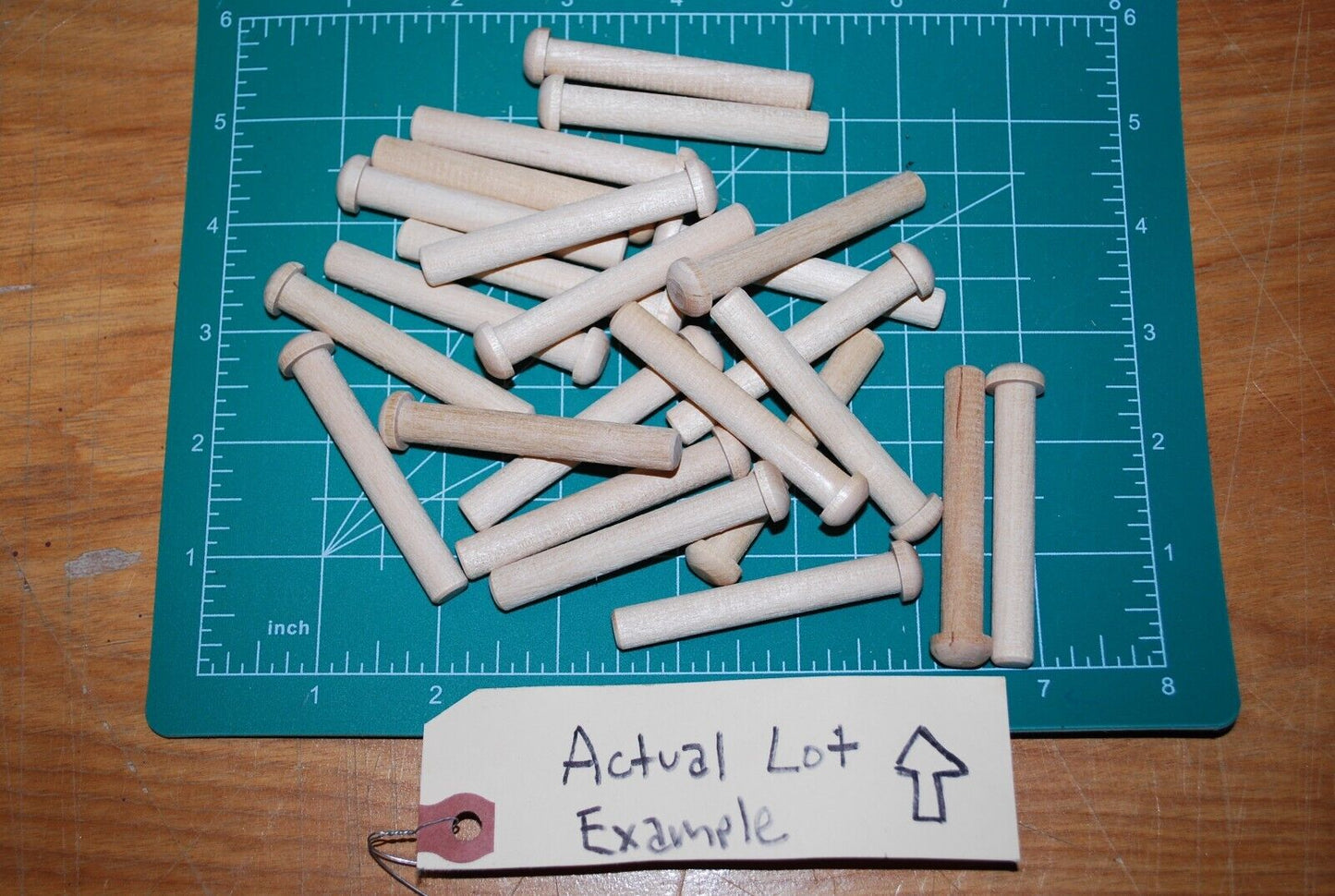 3/8" Tenon x 2-1/2" Duelly Unfinished Hardwood Toy Axle Peg 25pc Packs Lot #TA03