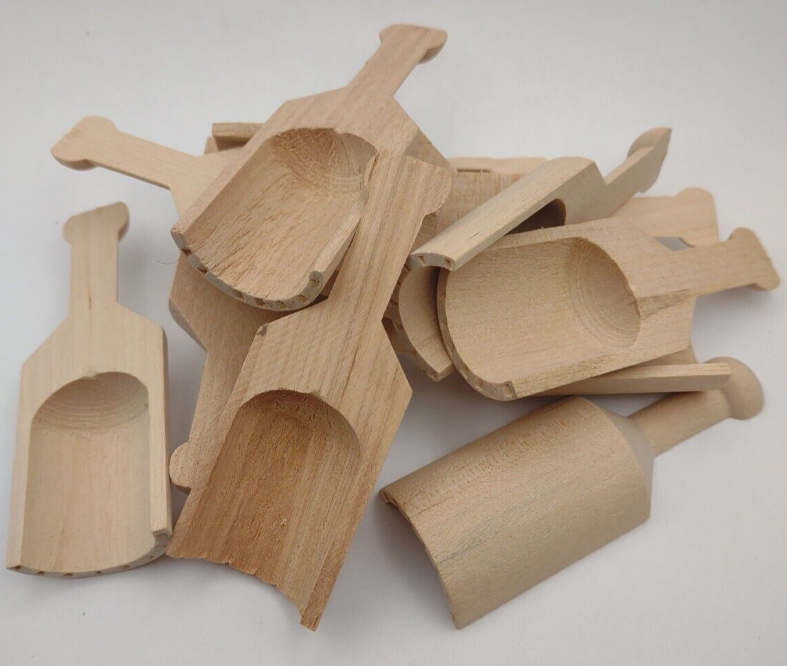Doll Size Miniature 3" Scoop Unfinished Wooden 10pc Pack Lot #M003