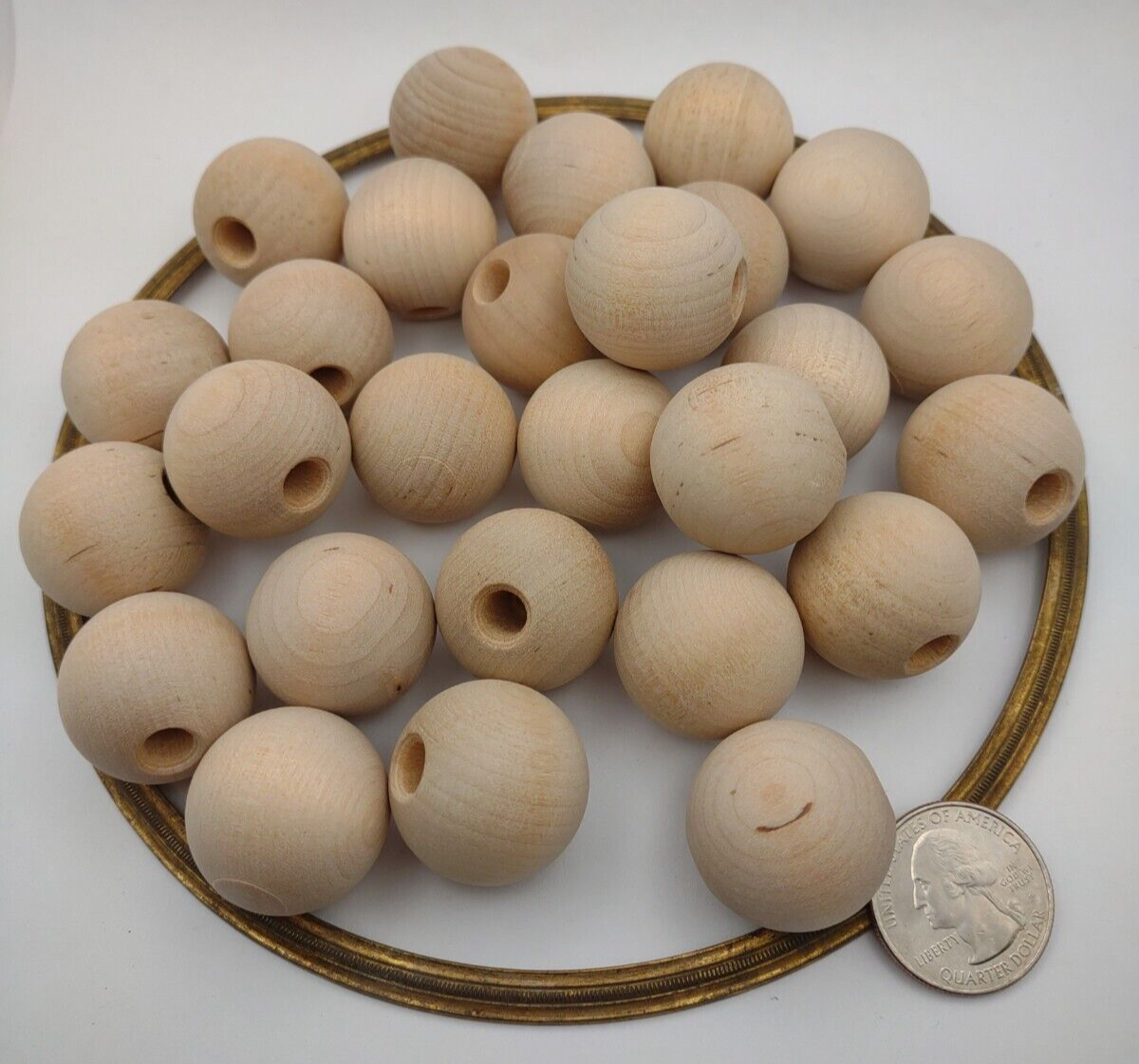 1" Dia. 7/32" hole Unfinished Wood Round Ball Dowel Cap 25pc Packs Lot #DC01
