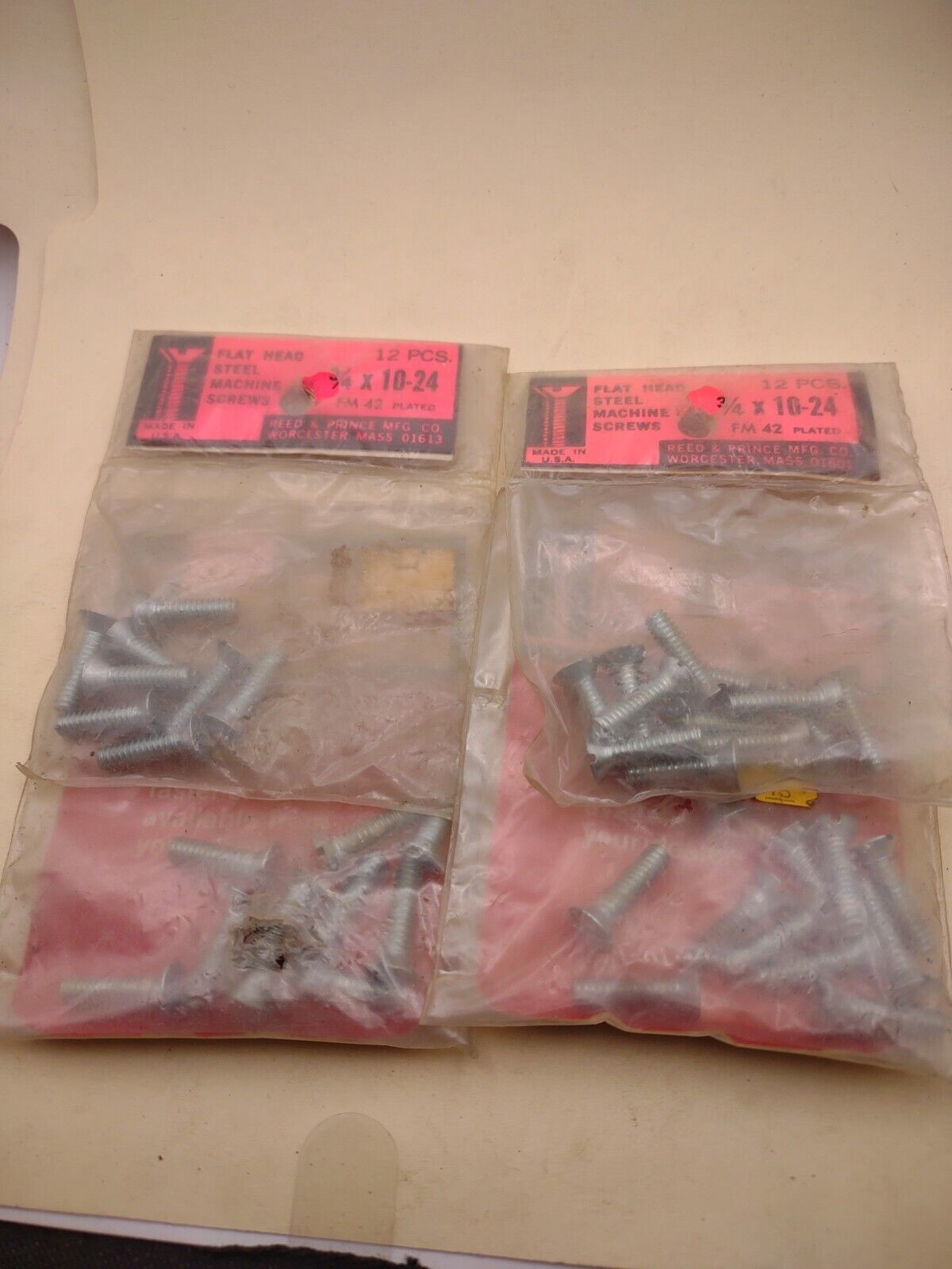 #10-24 x 3/4" Slotted Flat Head Reed & Prince Machine Screws (38pcs) Lot RP150