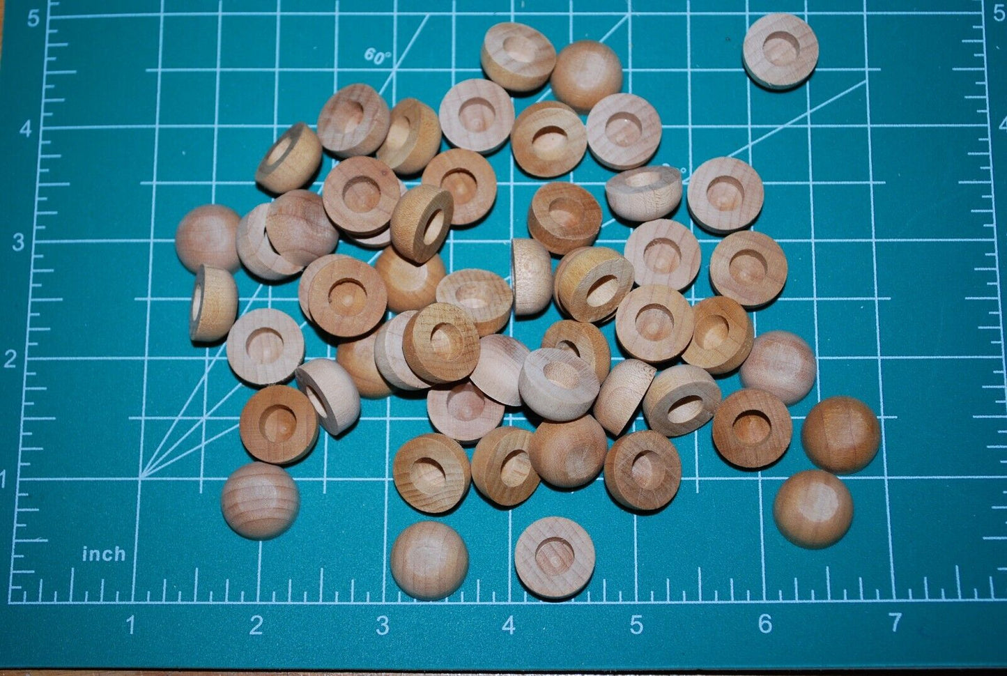 5/8" x 9/32" hole Unfinished Hardwood Toy Axle Dowel Cap 50pc Packs Lot #TA12