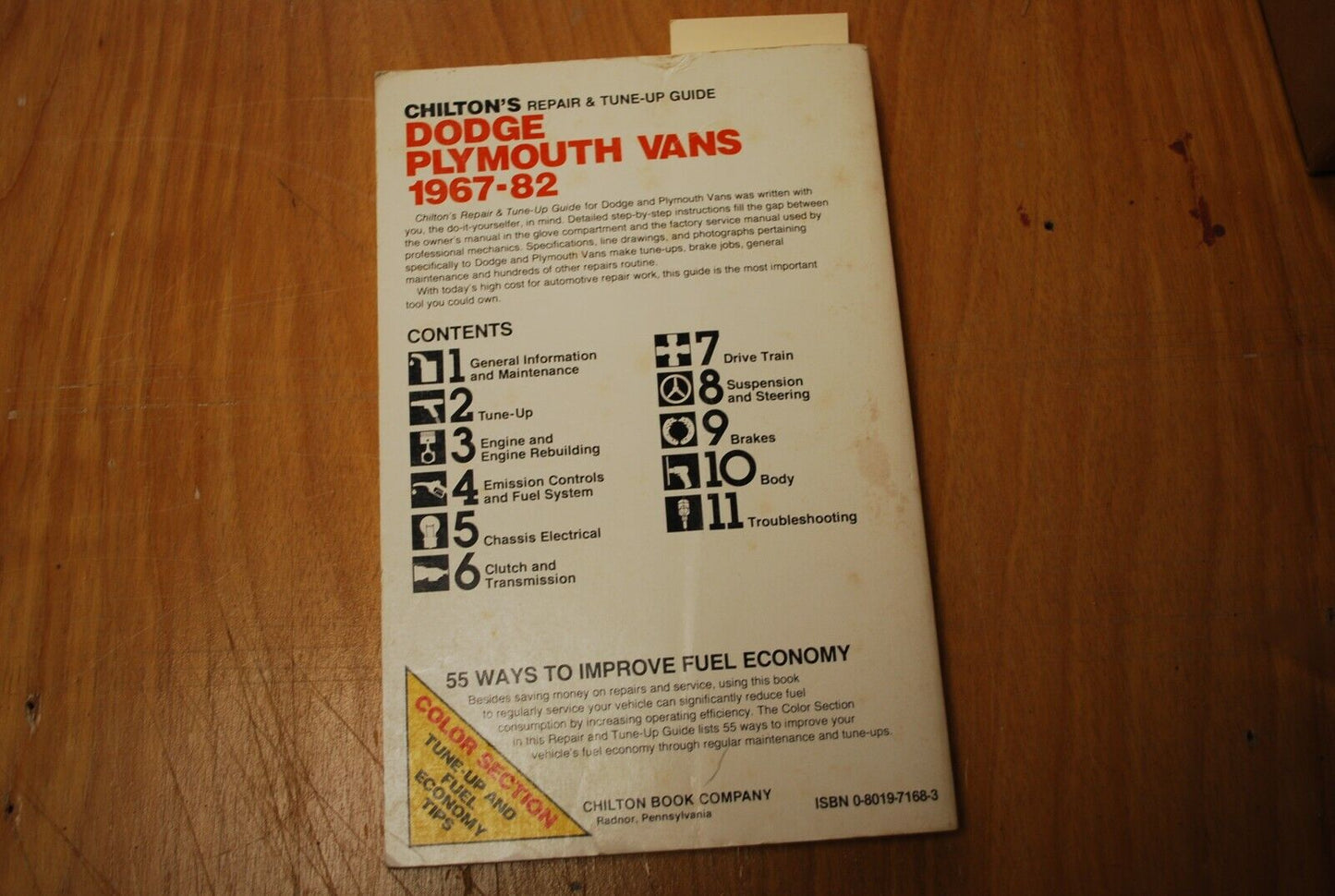 CHILTON'S Repair Manual/Guide - Dodge Plymouth Vans 1967 - 1982 - B008
