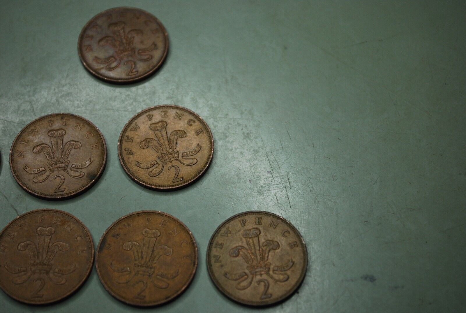 Lot of (13) 1971 British UK 2p New Pence Coins + (1) 1975