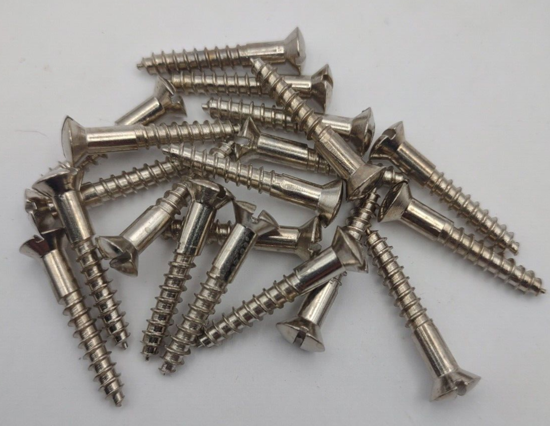 #7 x 7/8" Nickel Plated Oval Head Slotted Steel Wood Screws (20) Packs #csp03