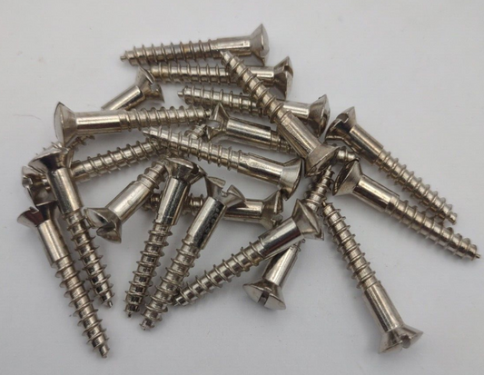 #7 x 7/8" Nickel Plated Oval Head Slotted Steel Wood Screws (20) Packs #csp03
