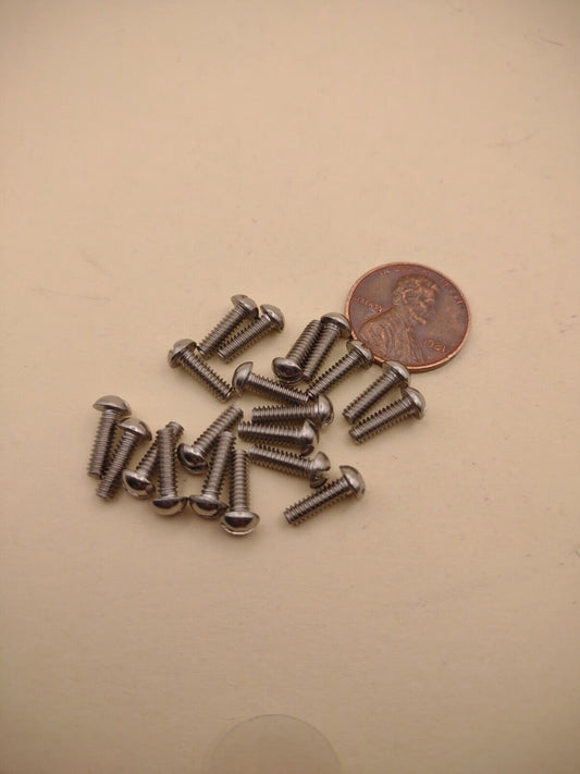 4-40 x 3/8" 18-8 Stainless Round Head Slotted Machine Screws 20 pack SSMS01