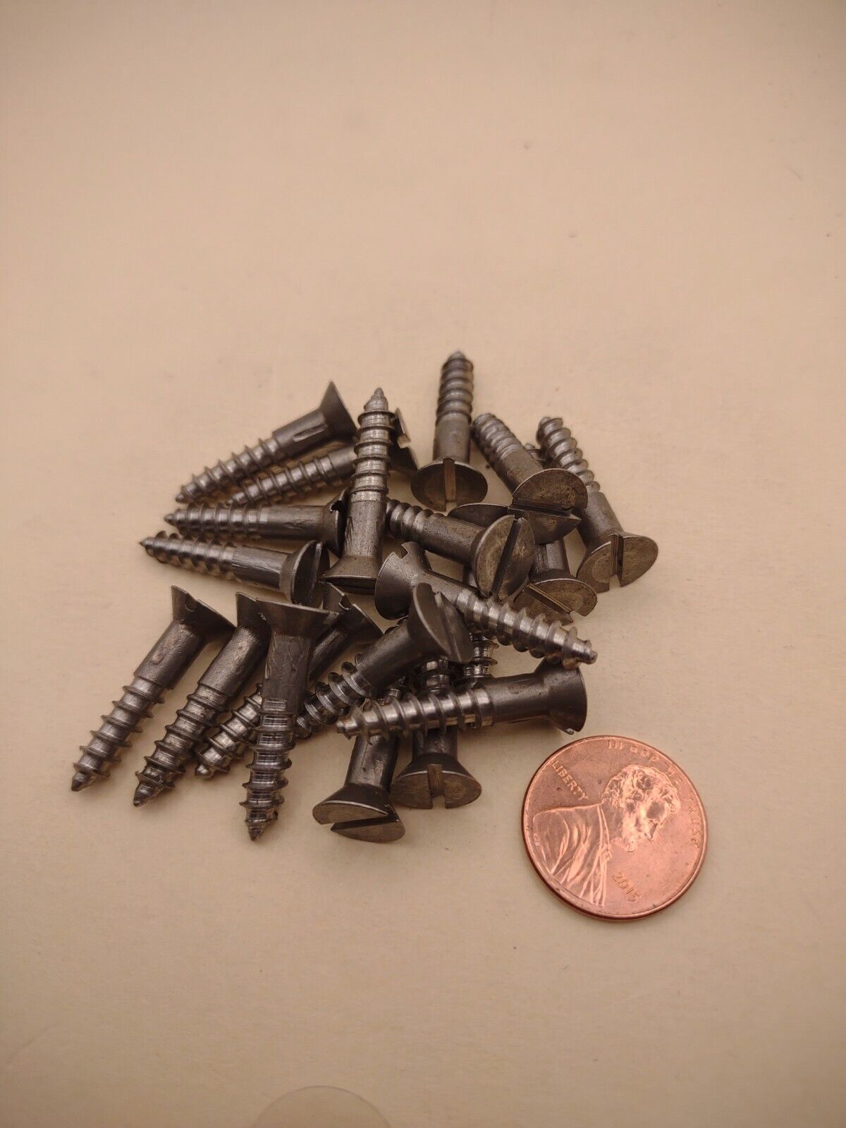 #10 x 1" 18-8 Stainless Flat Head Slotted Marine Wood Screws (20) pack SSWS18