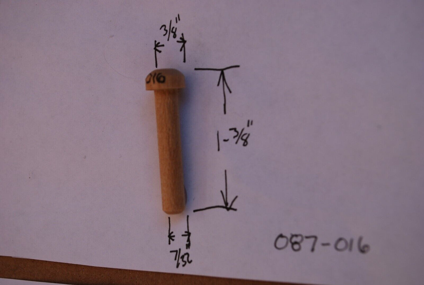 7/32" Tenon x 1-3/8" Unfinished Hardwood Toy Axle Peg 100pc Packs Lot #TA06