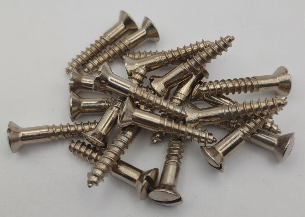 #8 x 7/8" Nickel Plated Oval Head Slotted Steel Wood Screws (20) Packs #csp07