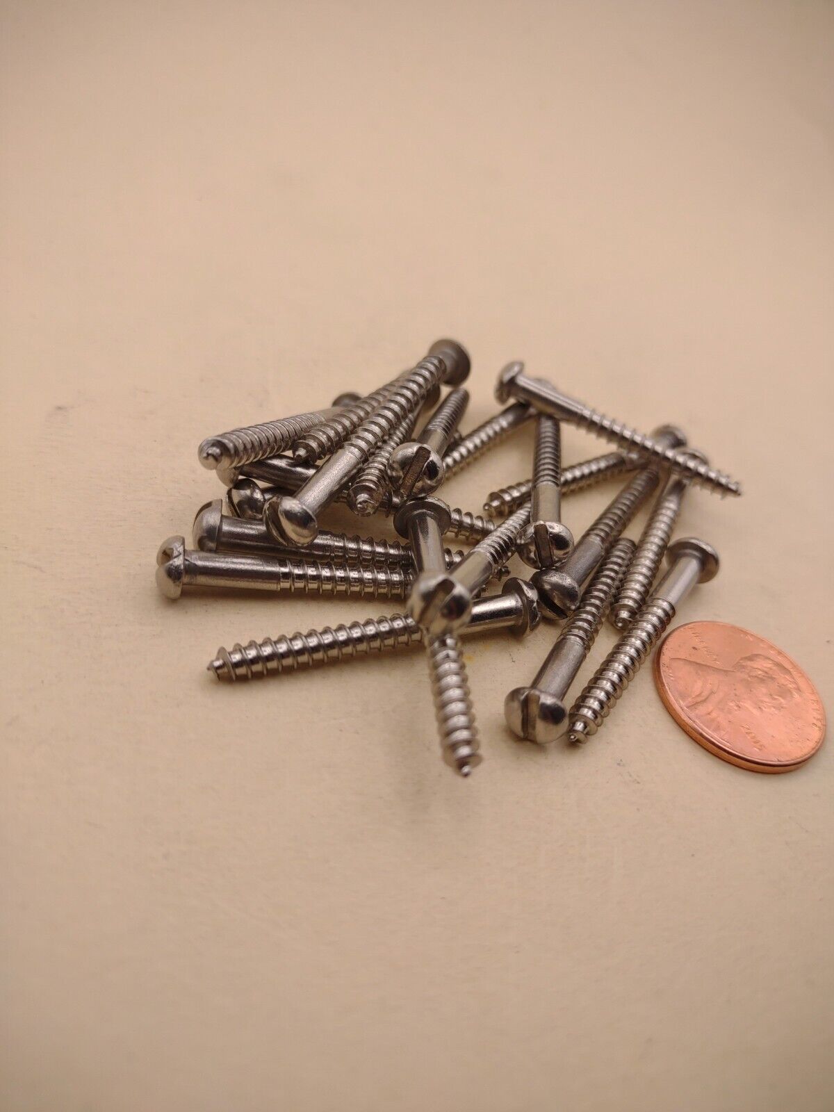 #6 x 1-1/4" 18-8 Stainless Round Head Slotted Marine Wood Screws (20 pack SSWS31