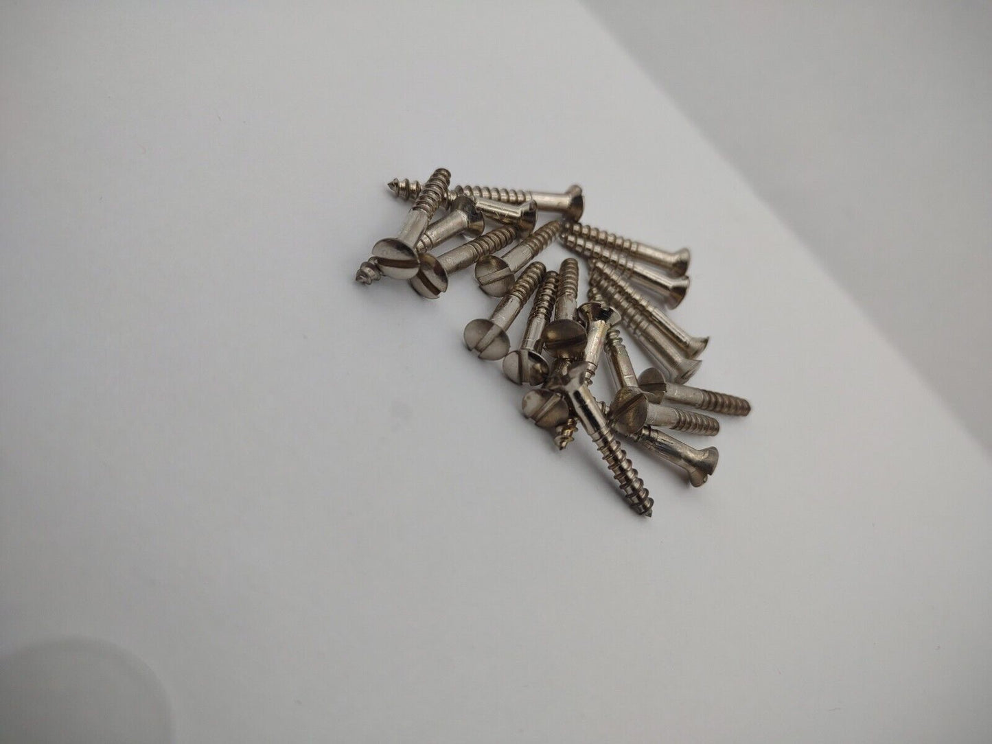 #4 x 3/4" Chrome Brass Oval Head Slotted Marine Wood Screws (20) pack CBWS04