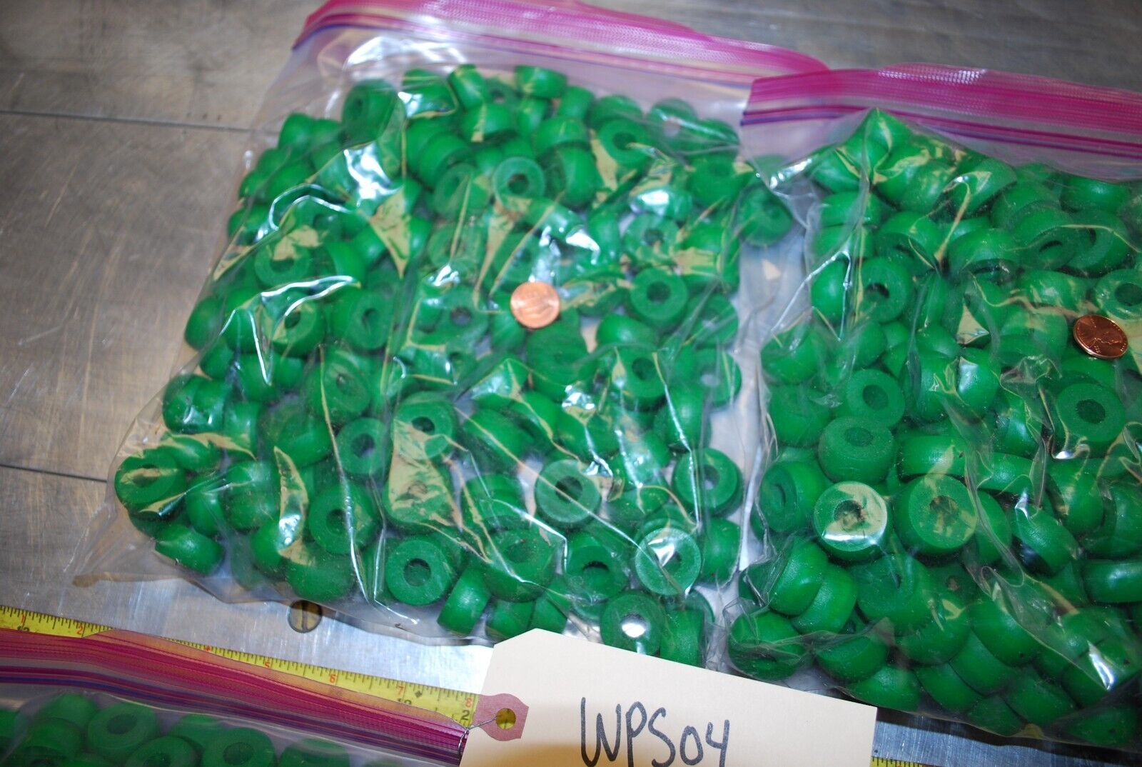 Painted Green Round Disc Slide Bead - Wooden Craft Parts - Actual Lot – WPS04