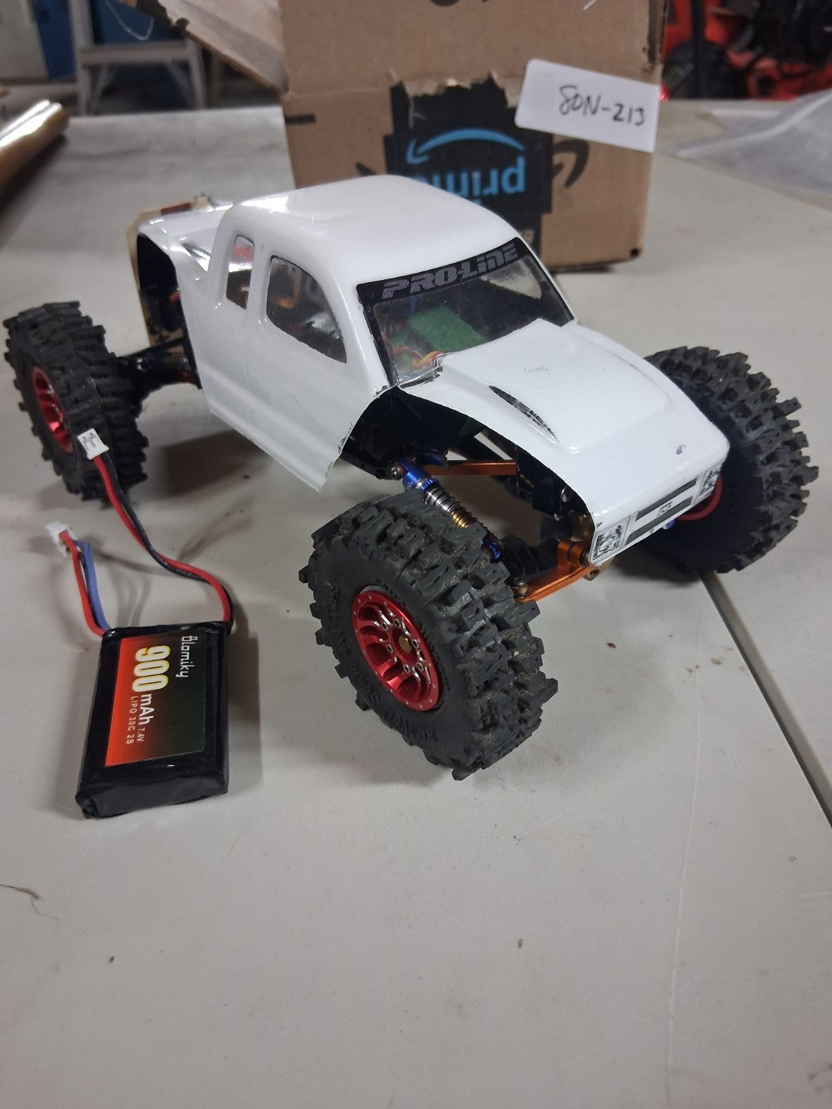 Highly Upgraded RC SCX24 Crawler, 4WS, Beadlocks, Brushless + Batt. - 80N-213
