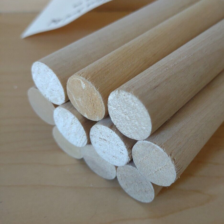 3/4" x 8-3/4" BIRCH Unfinished Wood Dowel Rods 10pc Packs Lot #DR03