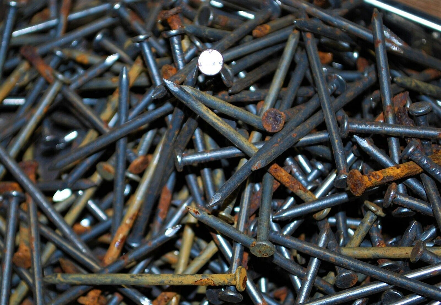 8D 2.5" - 5lbs Rustic Weather aged Steel Nails - Steampunk Hardware - #NB09