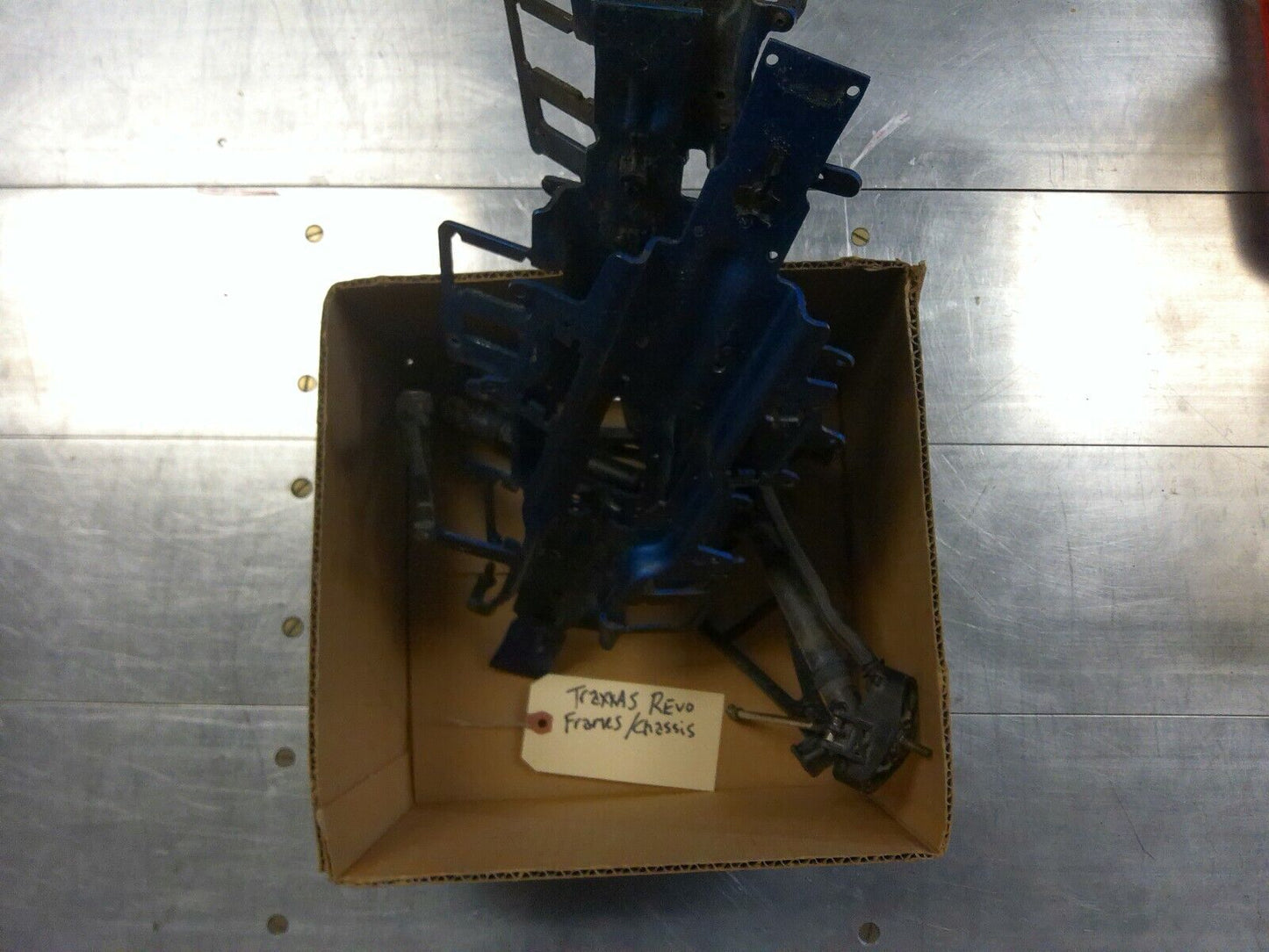 Lot of used Traxxas Revo Frame / Chassis Plates and Parts, Dirty but reusable