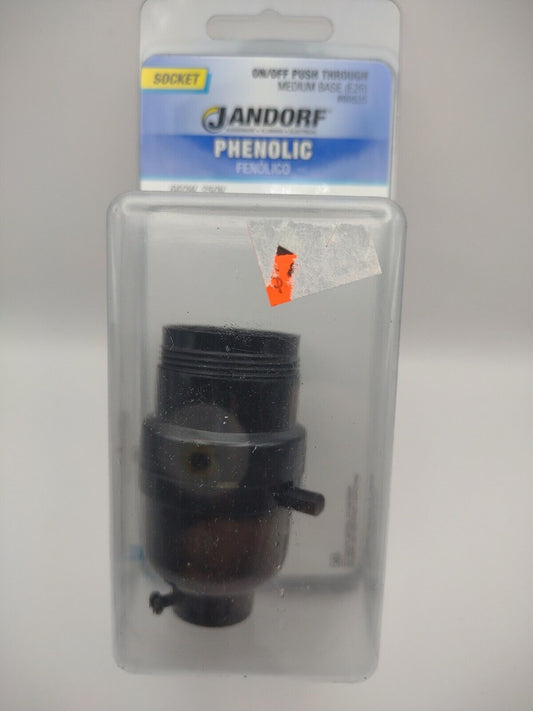 Jandorf PHENOLIC Medium Base (E26) On/Off Push Thru SOCKET 1 pk Black 60535 E50