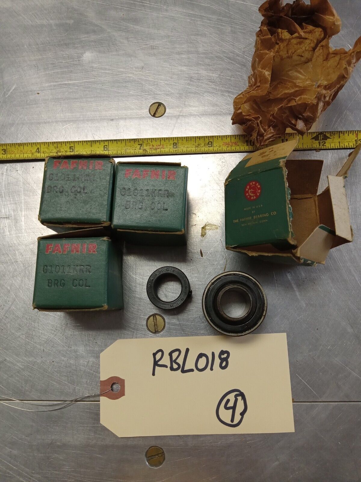 FAFNIR G1011KRR Ball Bearings - Lot of Qty (4) NOS - RBL018