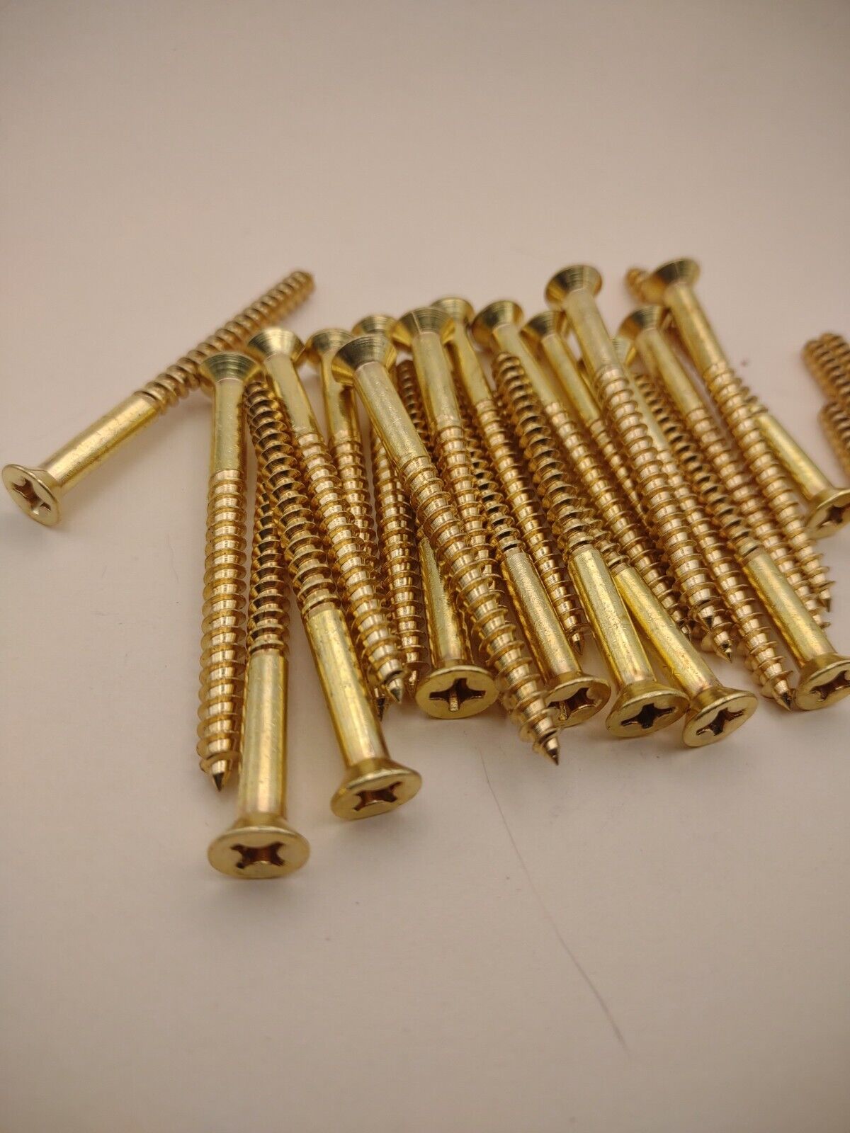 #10 x 2-1/4" Solid Brass Phillips FH Wood Screws (25) Pack- NOS Hillman - SP05