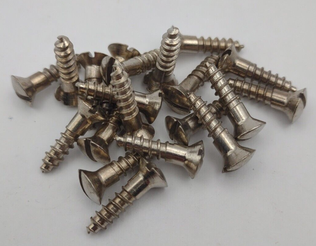 #9 x 3/4" Nickel Plated Oval Head Slotted Steel Wood Screws (20) Packs #csp16