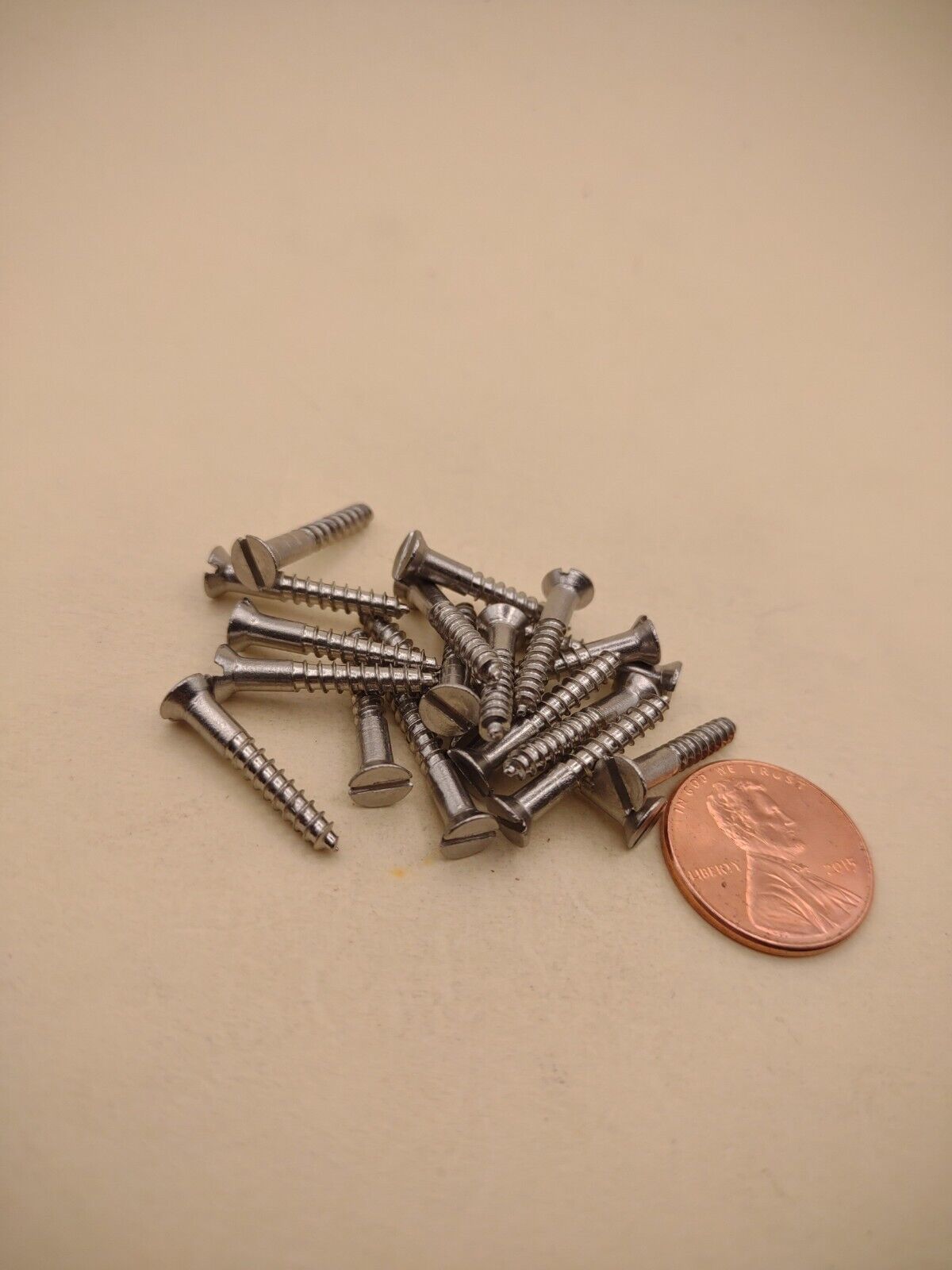 #4 x 3/4" 18-8 Stainless Flat Head Slotted Marine Wood Screws (20) pack SSWS01