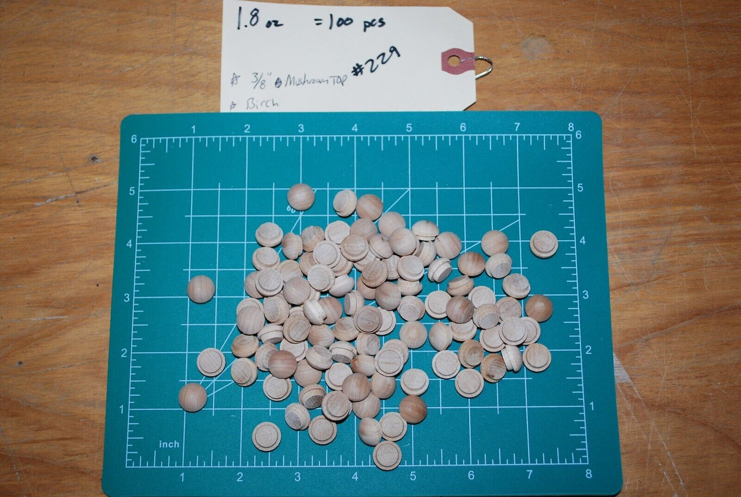 3/8" Mushroom Top Birch Wood Plugs 100pc Packs - PL11