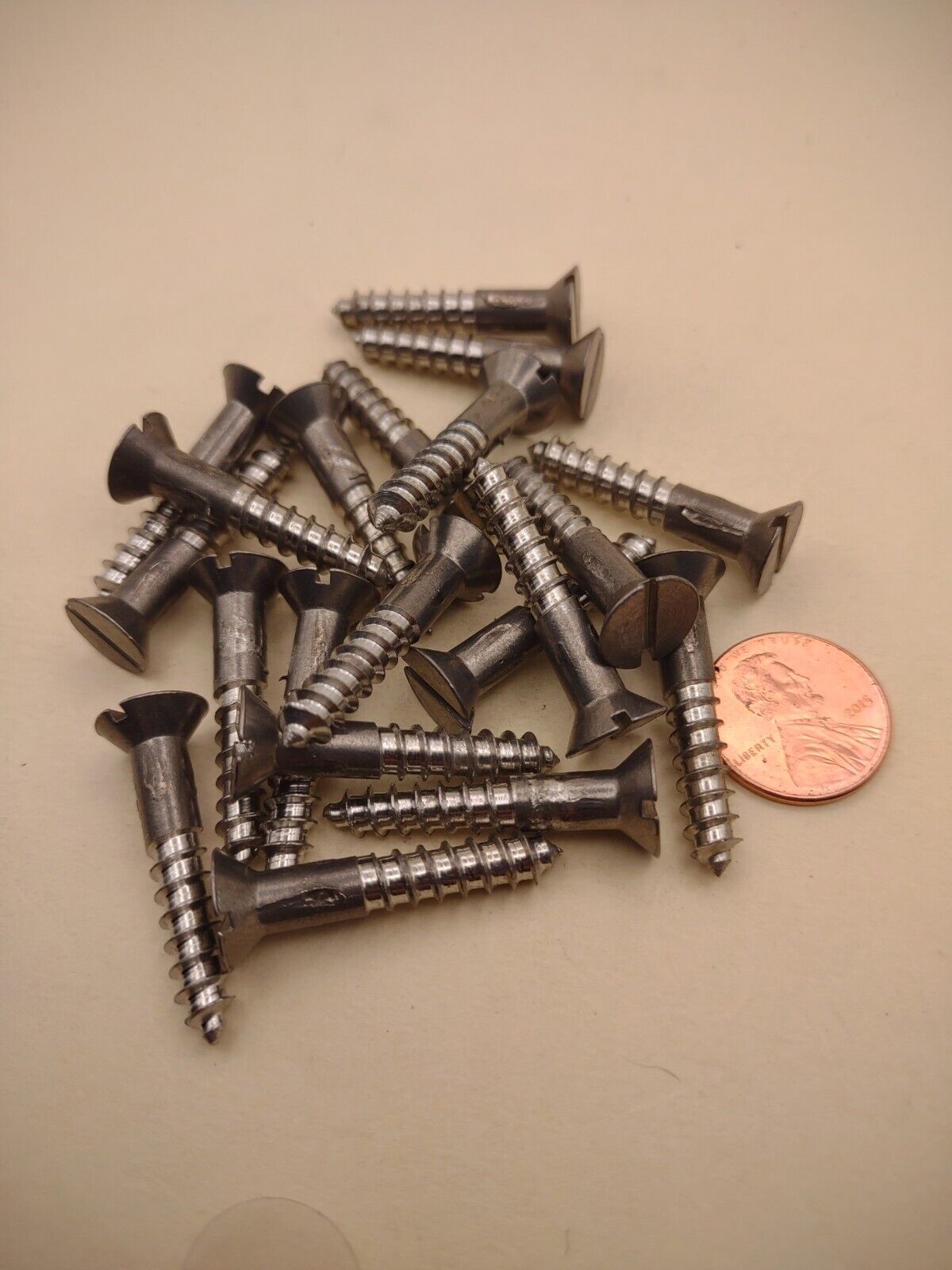 #12 x 1-1/4" 18-8 Stainless Flat Head Slotted Marine Wood Screws (20 pack SSWS23
