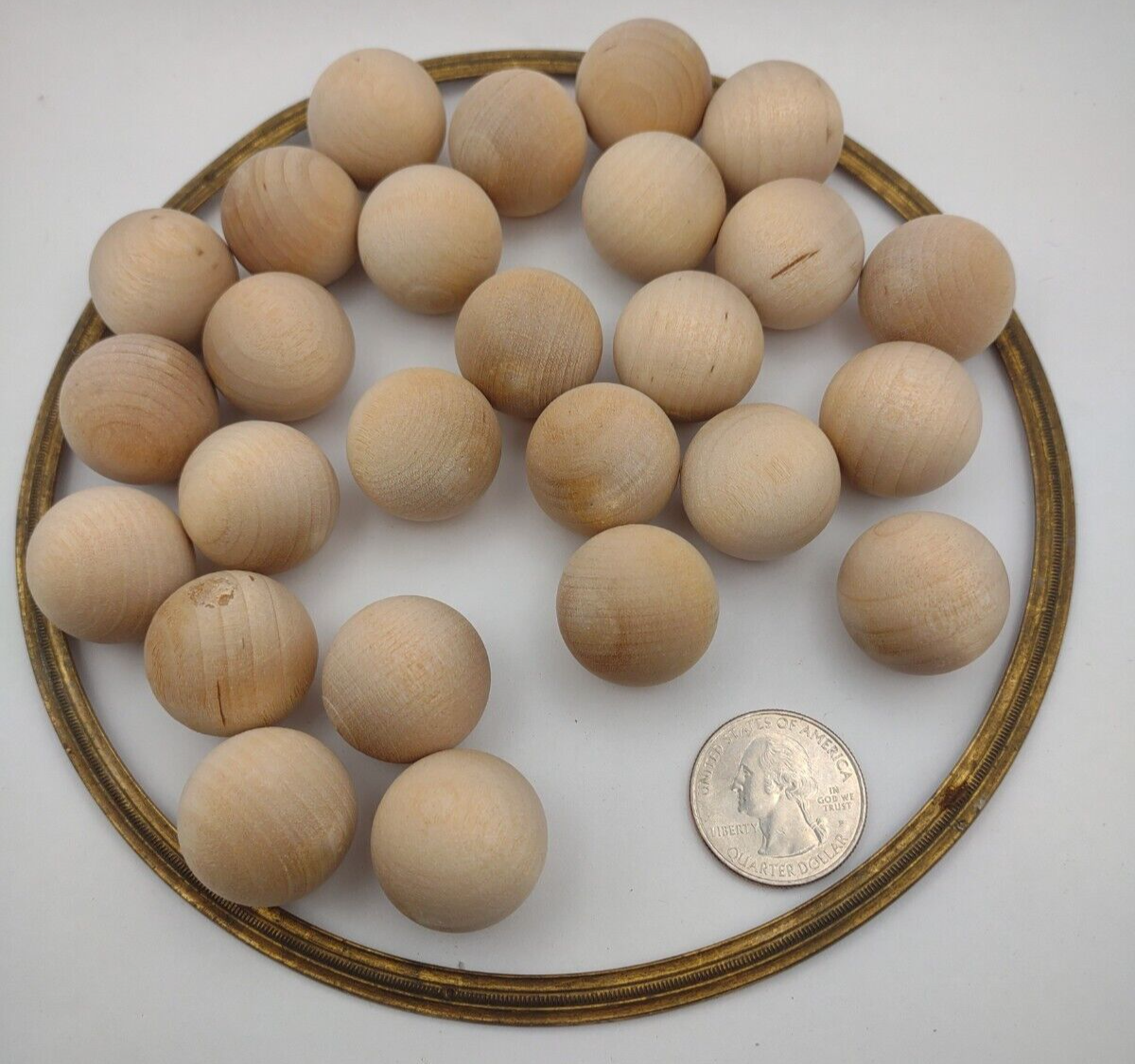 7/8" Dia. Unfinished Wood Round Ball Spheres 25pc Packs Lot #WS04