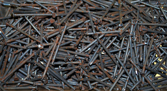 8D 2.5" - 5lbs Rustic Weather aged Steel Nails - Steampunk Hardware - #NB07