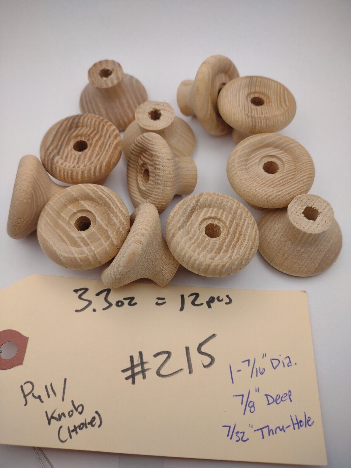 1-7/16" x 7/8" x 7/32" Unfinished OAK Cabinet Drawer Pull 12pc Pack Lot #CPH09