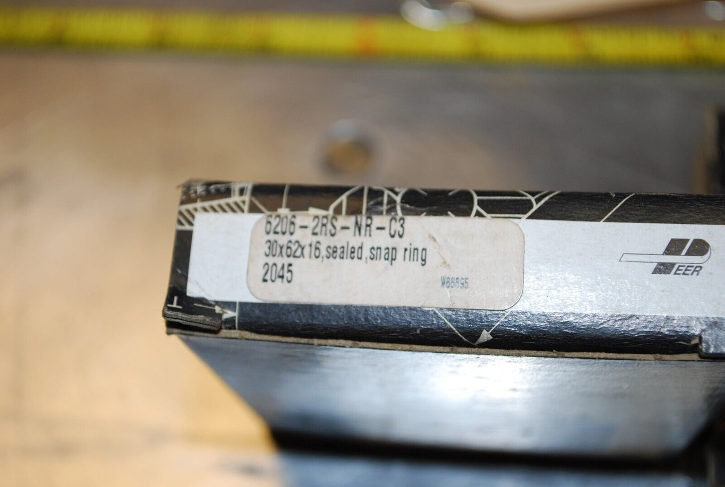 PEER 6206-2RS-NR-C3 Ball Bearings - Lot of Qty (2) NOS - RBL154