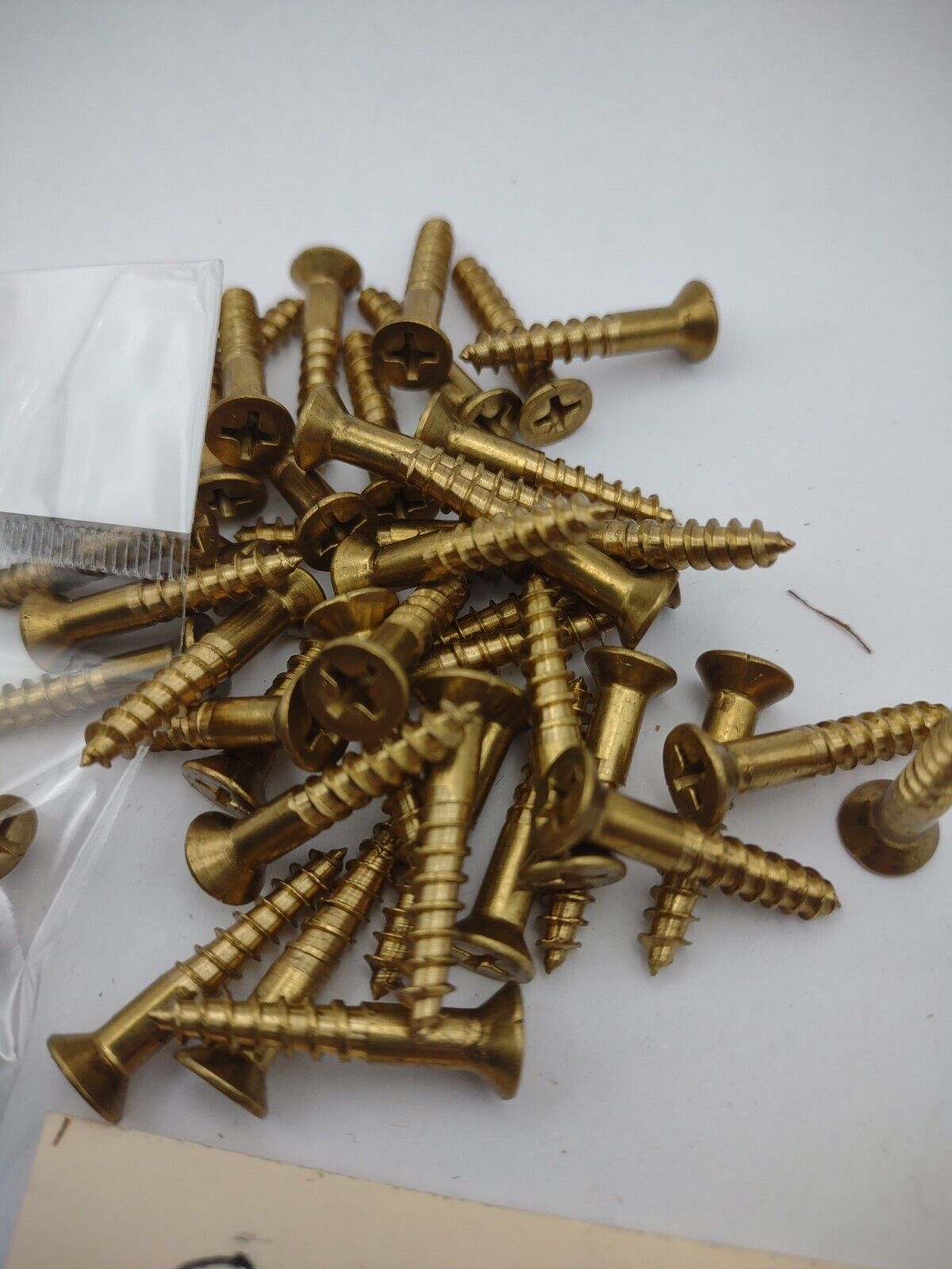 #8 x 1" Solid Brass Phillips FH Wood Screws (20) Pack- NOS - A004p