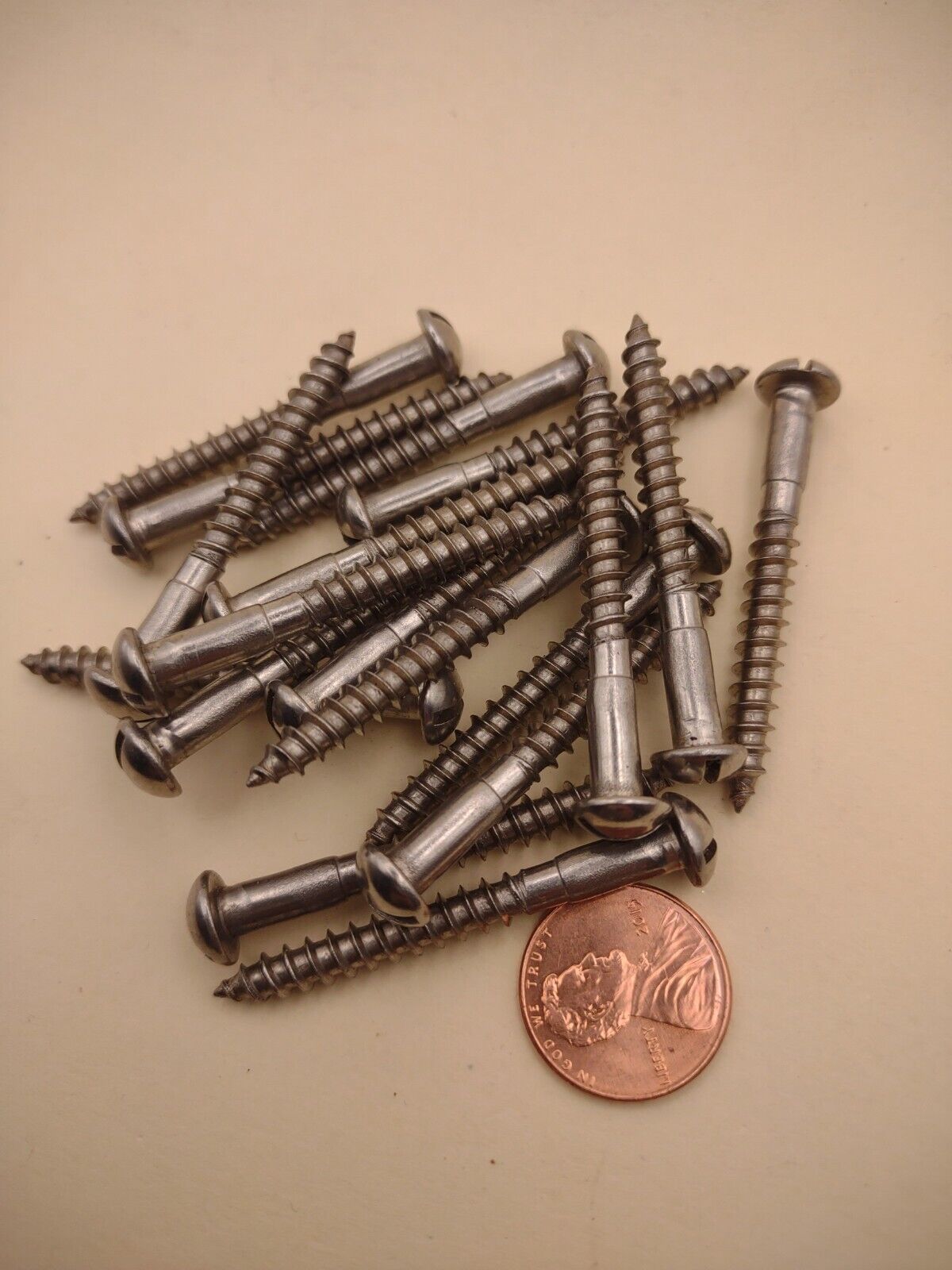 #10x 1-1/2" 18-8 Stainless Round Head Slotted Marine Wood Screws 20 pack SSWS49