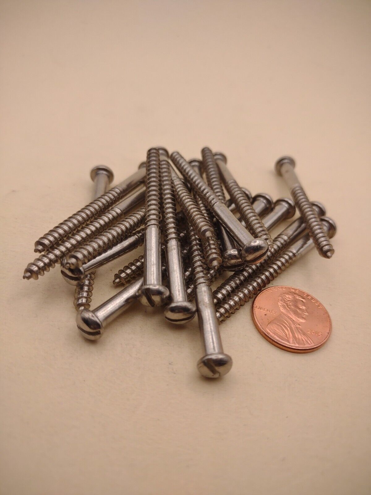 #8 x 2" 18-8 Stainless Round Head Slotted Marine Wood Screws (20) pack SSWS38